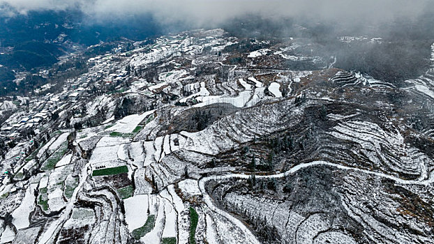 重庆酉阳,立春瑞雪兆丰年