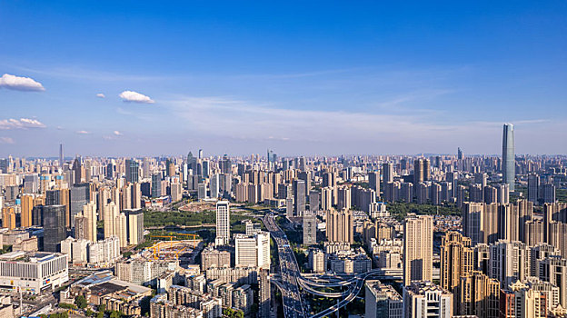 武汉汉口城市高空航拍