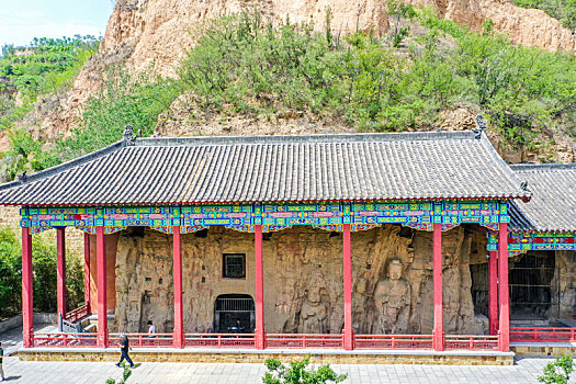 航拍河南巩义石窟寺（巩县石窟）