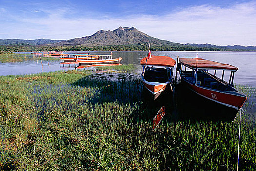 乘客,船,系,湖,巴厘岛