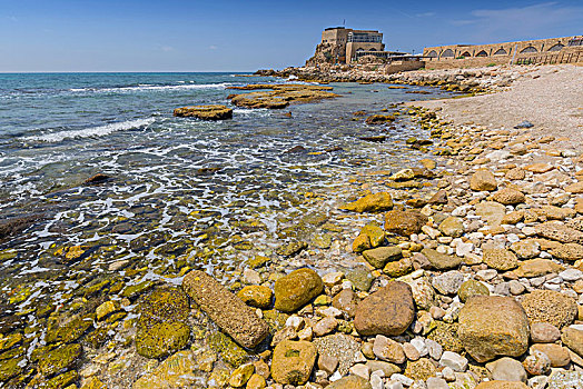 地中海海岸,古罗马遗址,凯瑟利亚,以色列