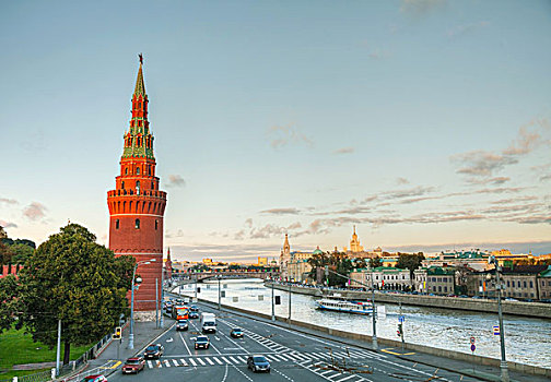 全景,俯视,市区,莫斯科