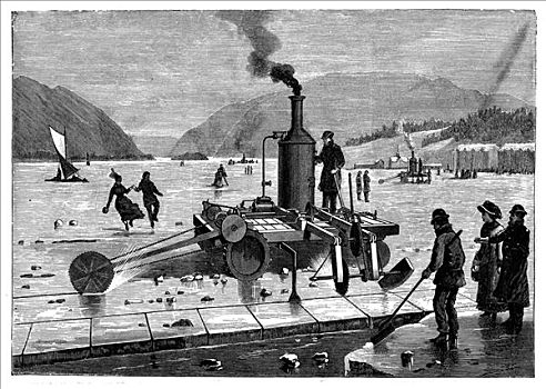 切,冰,圣劳伦斯,河,加拿大,锯,1894年,艺术家,未知