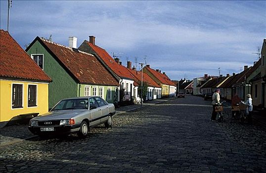 房子,街道,瑞典,斯堪的纳维亚,欧洲
