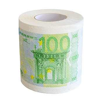 100欧元,货币,卫生纸,隔绝