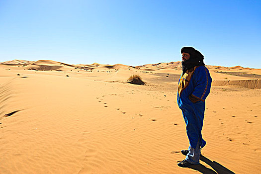 站立,男人,却比沙丘,摩洛哥