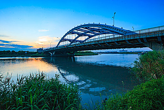 鄞州大桥,桥梁,建筑,夜色,江,水面,交通,路灯