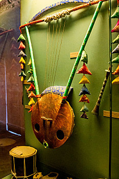 迪拜文化博物馆城堡内展示民间生活用乐器