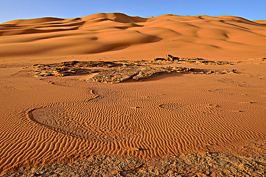沙丘,砂岩,石头,阿杰尔高原,国家公园,世界遗产,撒哈拉沙漠,阿尔及利亚,非洲