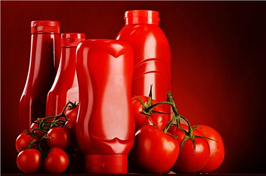 构图,番茄酱,新鲜,西红柿