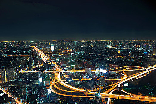 城市,公路,夜晚,曼谷,泰国