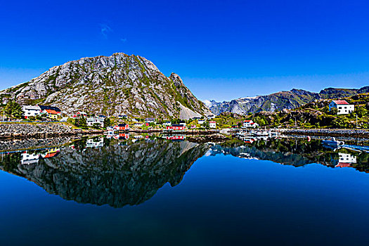 风景,渔村,岛屿,罗弗敦群岛,群岛,诺尔兰郡,挪威北部,挪威
