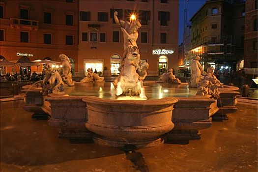 喷泉,纳佛那广场,广场,罗马,意大利