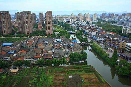 俯瞰,城镇,后塘河,住宅,民居