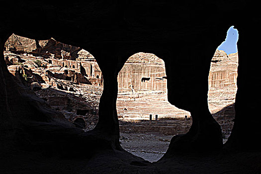 佩特拉,遗迹,洞穴,罗马,圆形剧场,背景