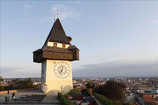 钟楼,城堡山,格拉茨,施蒂里亚,奥地利,欧洲