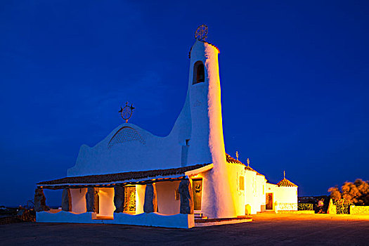 教堂,黄昏,哥斯达黎加,萨丁尼亚,意大利
