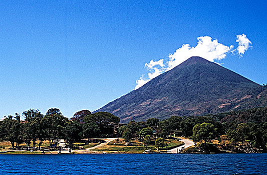 山,场景,阿蒂特兰湖,危地马拉