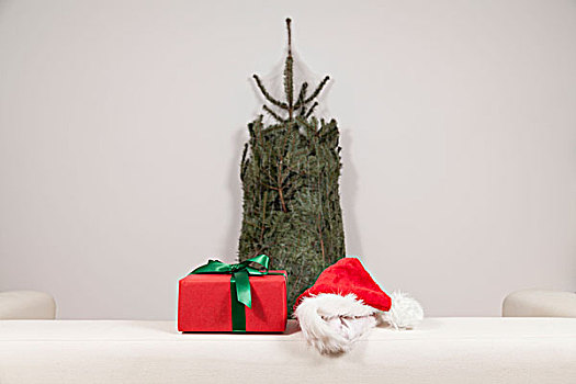 圣诞礼物,帽,圣诞树