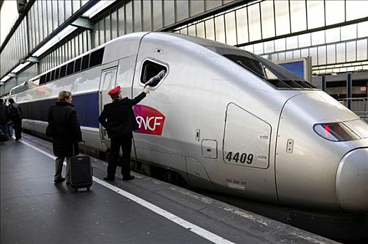 高速火车,列车,斯图加特,巴黎,线条,中央车站,巴登符腾堡,德国,欧洲