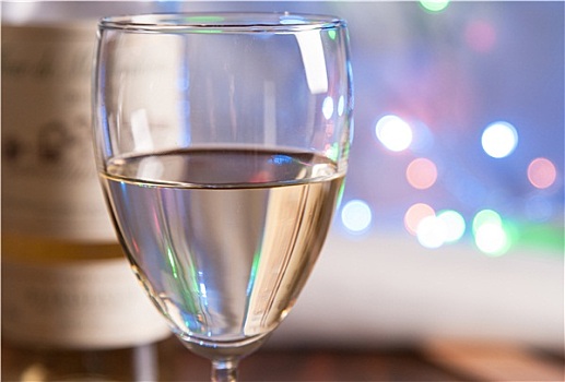 玻璃杯,瓶子,白葡萄酒,亮光