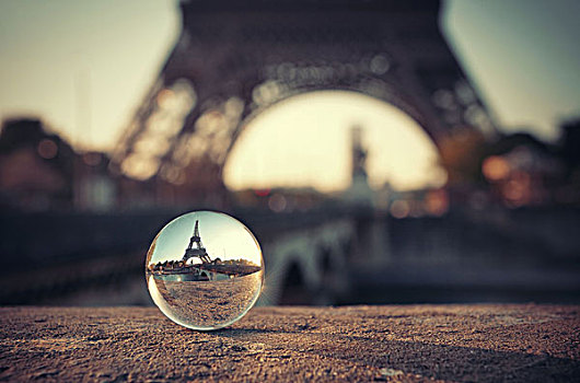 埃菲尔铁塔,室内,球,著名,城市,地标,巴黎