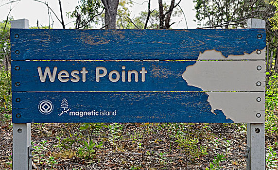 西点,标识,指示,磁性,岛屿,昆士兰,澳大利亚