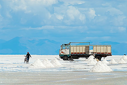 盐,波托西地区,盐湖,乌尤尼盐沼,高原,玻利维亚,南美