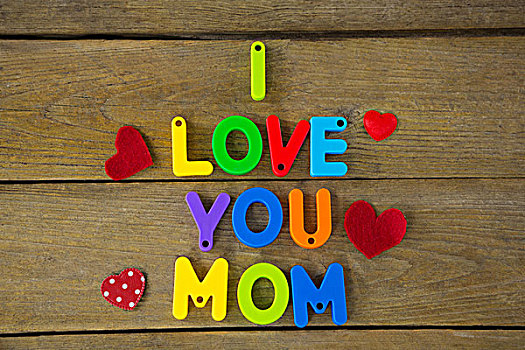 我爱你,妈妈,信息,红色,心形,厚木板