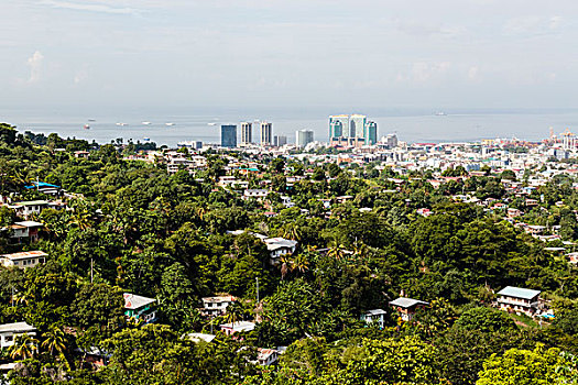 南美,特立尼达,西班牙港,城市,俯视