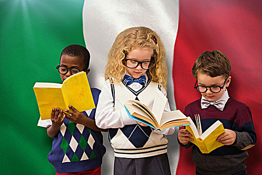 合成效果,图像,学童,电脑合成,意大利人,国旗