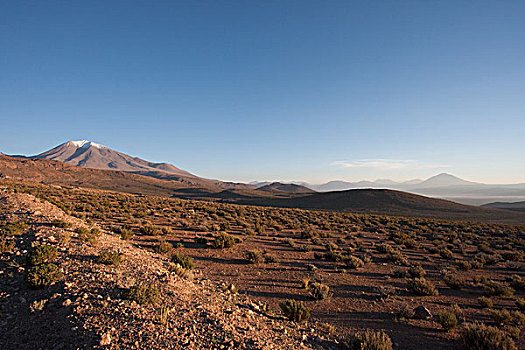 高原,围绕,火山,安第斯山,山脉,靠近,黎明,安托法加斯塔大区,智利