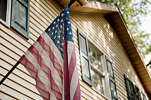 美国国旗,户外,家