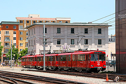 圣地亚哥,电车,通过,市区
