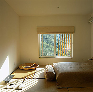平和,卧室,简约,摆饰,天然材料