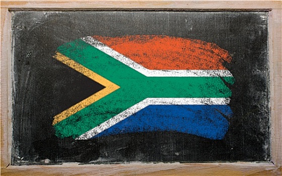 旗帜,南非,黑板,涂绘,粉笔