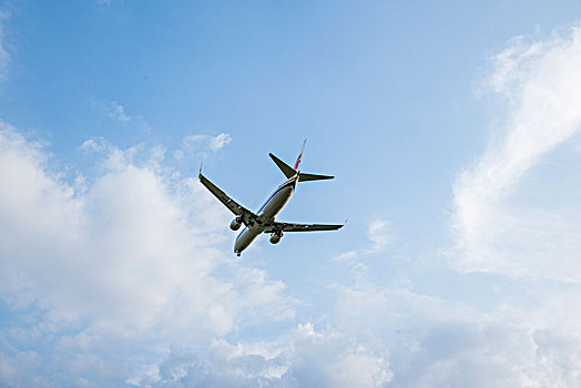 中国国际航空的飞机正降落重庆江北机场