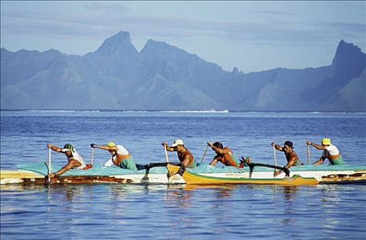法属玻利尼西亚,塔希提岛,独木舟,比赛,茉莉亚岛