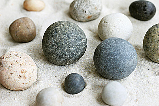 圆,鹅卵石,沙子