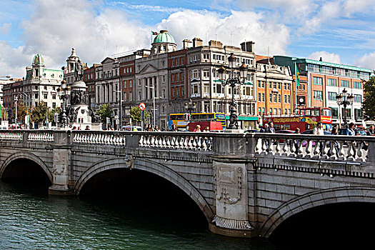 桥,穿过,利菲河,都柏林,爱尔兰,欧洲