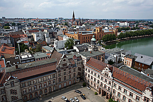 风景,修威林,大教堂,梅克伦堡前波莫瑞州,德国,欧洲