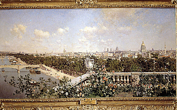 风景,巴黎,油画