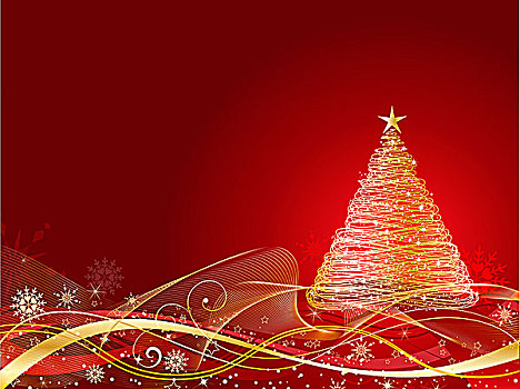 金色,圣诞树,装饰,背景