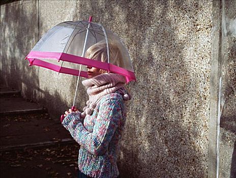 女人,透明,伞
