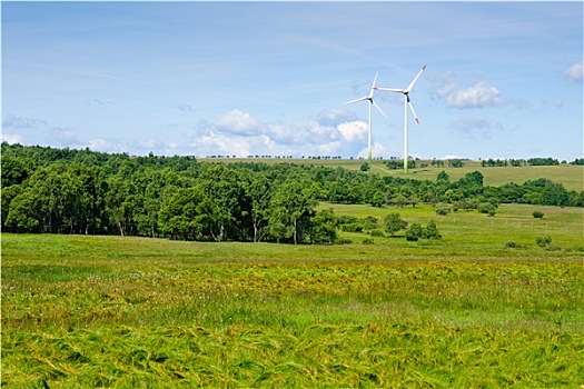 清洁能源,风车,发电机,环境,乡村