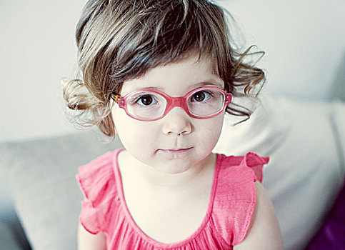 小女孩,眼镜,头像