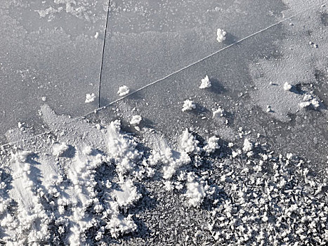 霜,缝隙,冰,金字塔,湖,艾伯塔省,加拿大