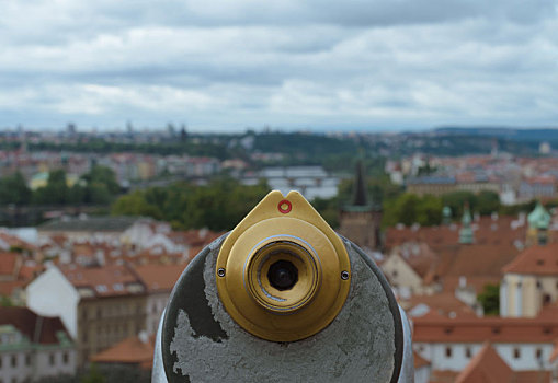 风景,布拉格,城市,望远镜