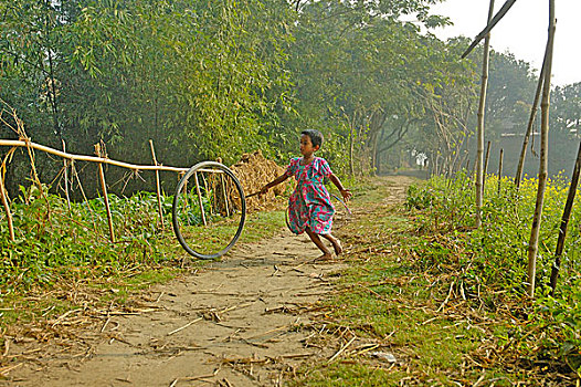 孟加拉人,乡村,女孩,玩,孟加拉,十二月,2007年