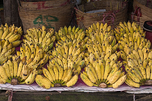 香蕉,销售,市场货摊,岛屿,越南,亚洲